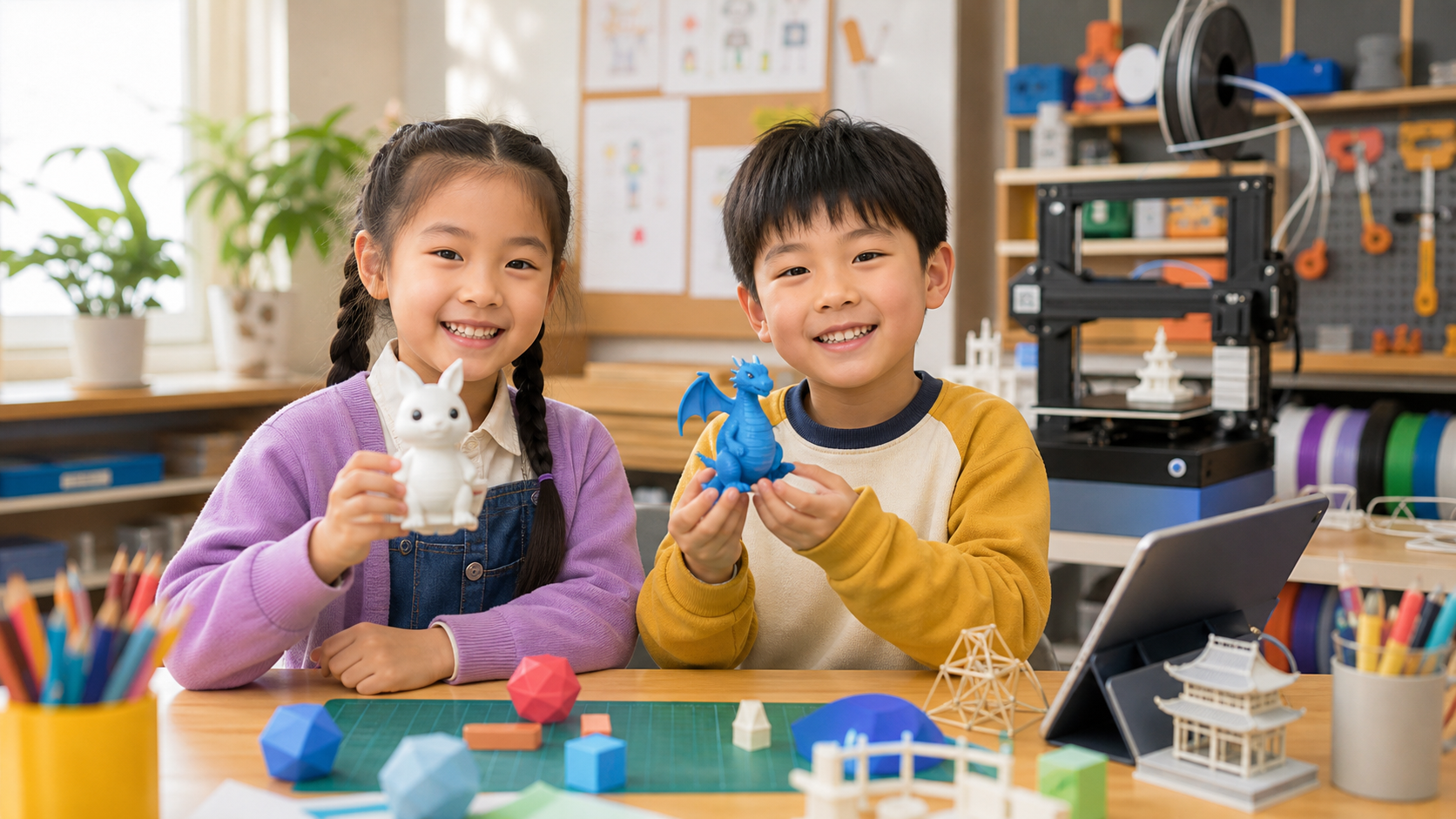 6–8 岁孩子进行 3D 创造学习