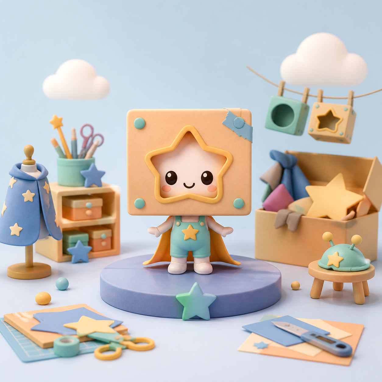 Box-head costume star 5