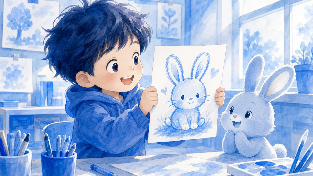 From «I drew this» to «my drawing moves»