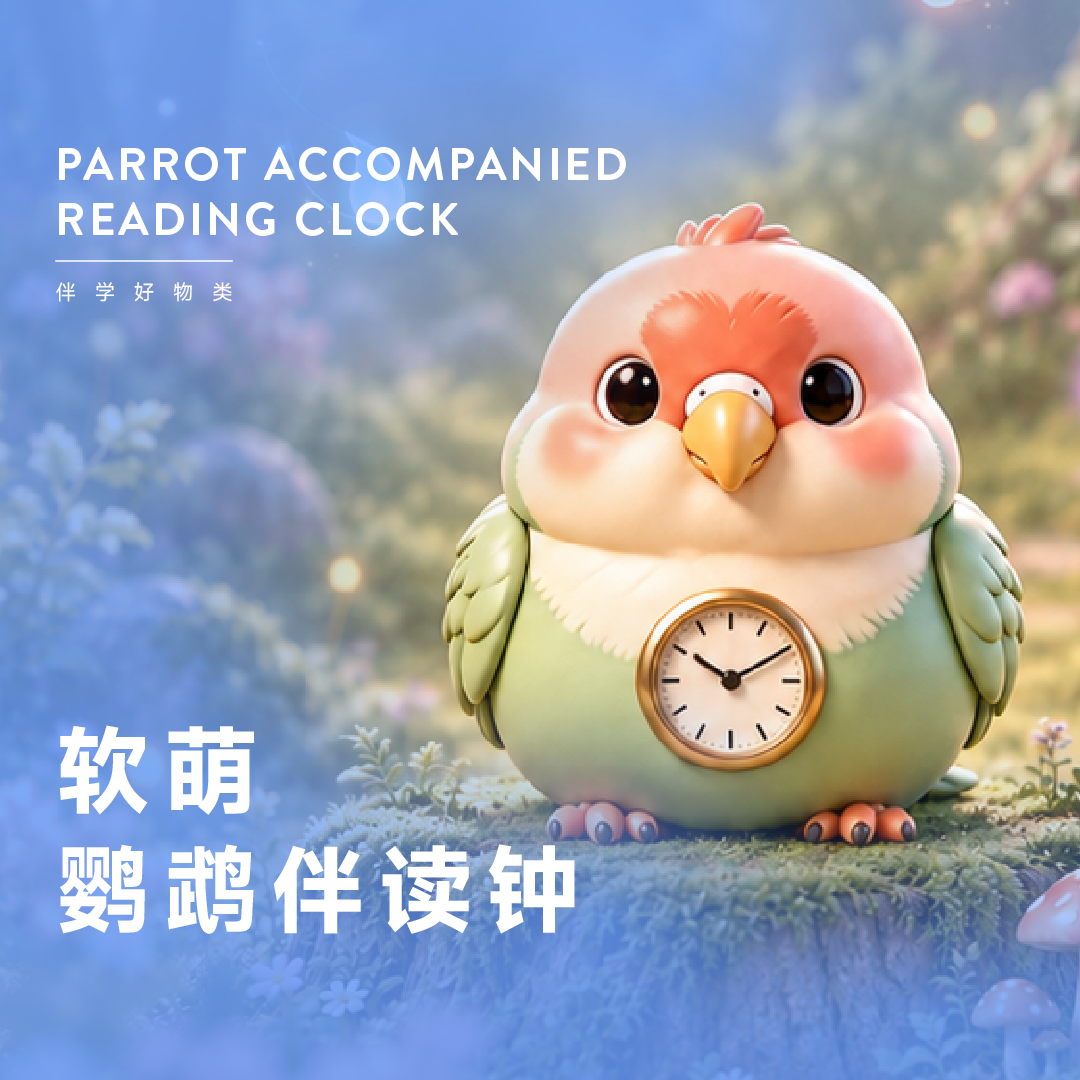 软萌鹦鹉伴读钟