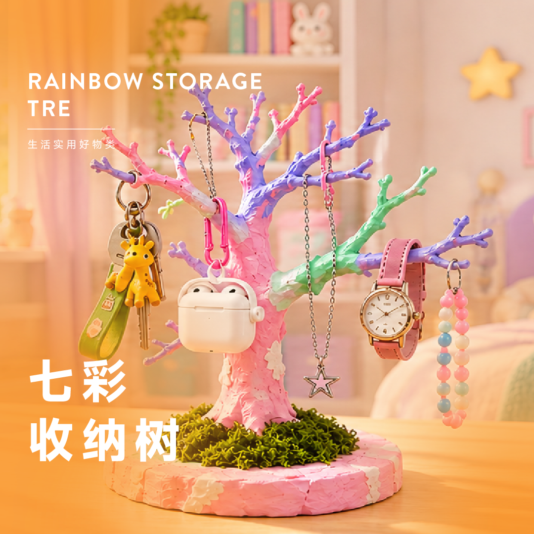 我的3D七彩收纳树